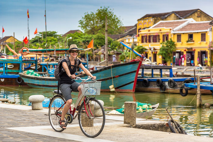 Cycling through Hoi An ancient town